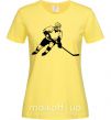 Женская футболка Хоккеист Лимонный фото