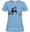 Женская футболка Хоккеист Голубой фото
