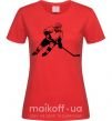 Женская футболка Хоккеист Красный фото