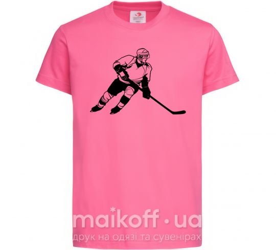 Детская футболка Хоккеист Ярко-розовый фото