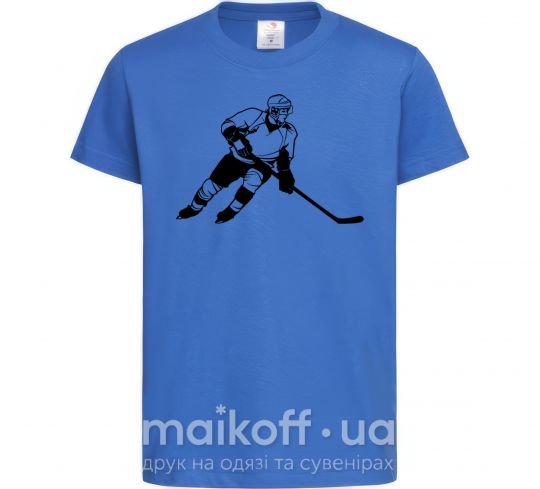 Детская футболка Хоккеист Ярко-синий фото