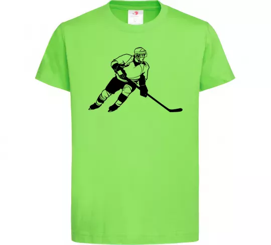 Дитяча футболка Хокеїст Лаймовий фото
