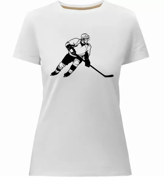 Женская премиум футболка Хокеїст Белый фото