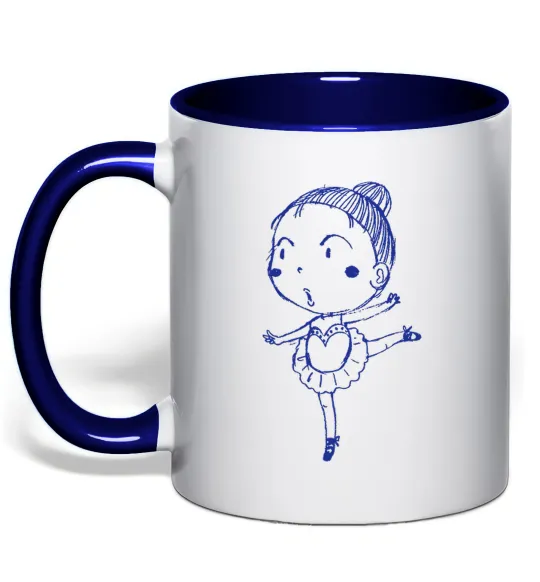 Чашка з кольоровою ручкою Гімнастка Глибокий темно-синій фото