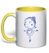 Чашка с цветной ручкой Гімнастка Лимонный фото