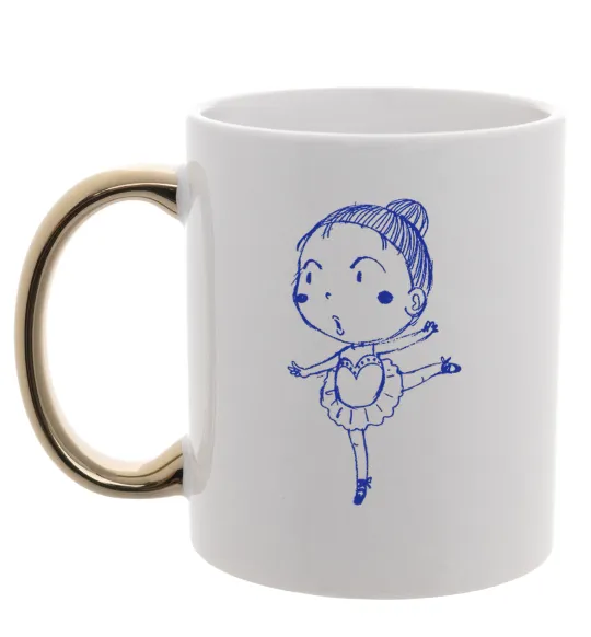 Чашка з кольоровою ручкою Гімнастка Золото фото