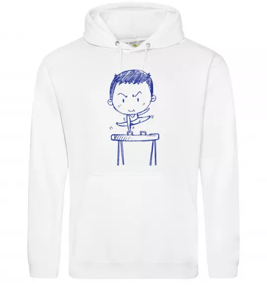 Мужская толстовка (худи) Гімнаст Белый фото