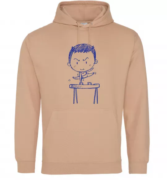 Мужская толстовка (худи) Гімнаст Песочный фото