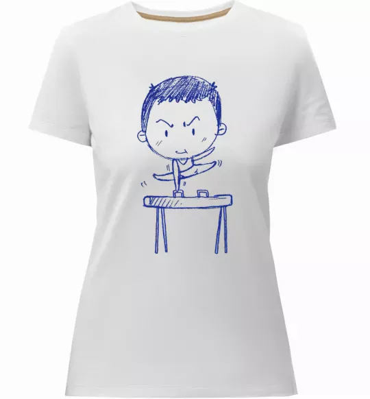 Женская премиум футболка Гімнаст Белый фото