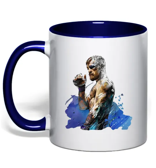 Чашка з кольоровою ручкою Конор Макгрегор Глибокий темно-синій фото