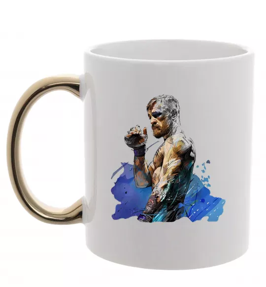 Чашка з кольоровою ручкою Конор Макгрегор Золото фото