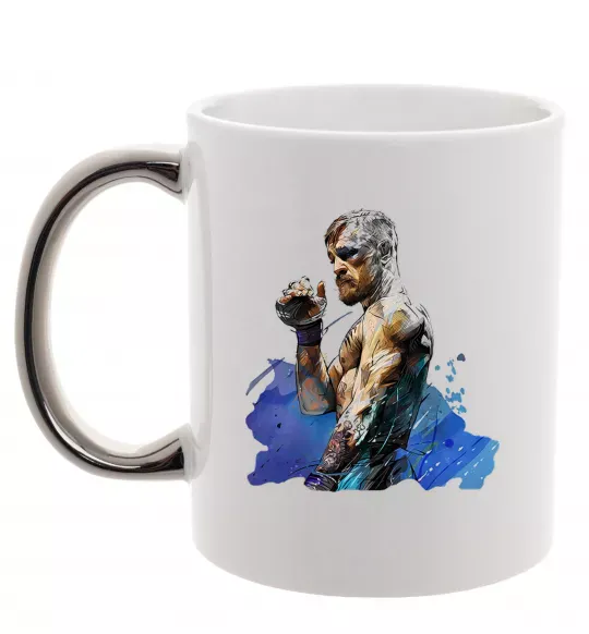 Чашка з кольоровою ручкою Конор Макгрегор Срібло фото