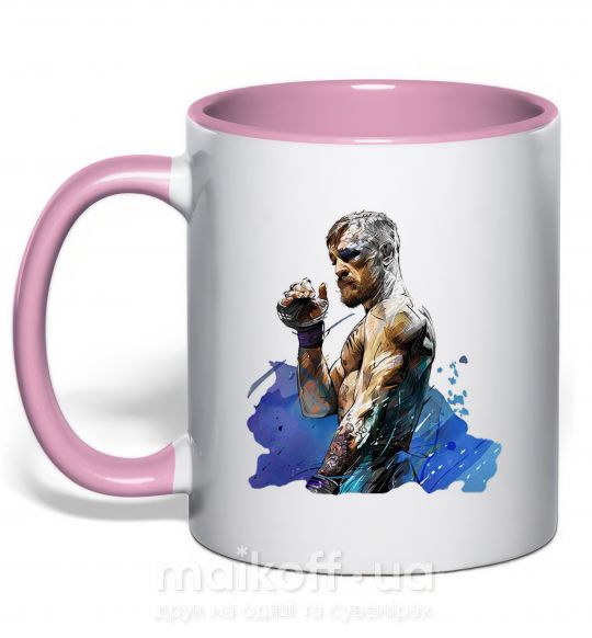 Чашка с цветной ручкой Конор Макгрегор Нежно розовый фото