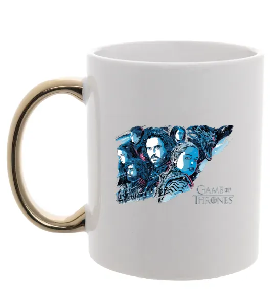 Чашка с цветной ручкой Game of thrones full colours Золото фото