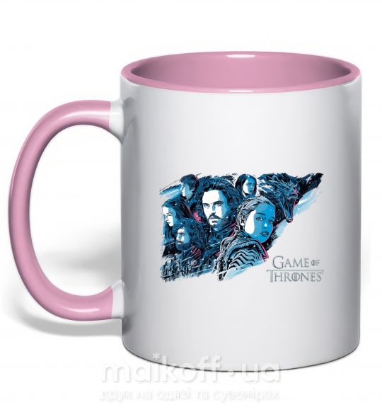 Чашка з кольоровою ручкою Game of thrones full colours Ніжно рожевий фото