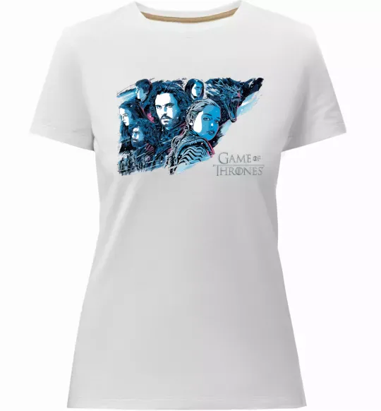 Женская премиум футболка Game of thrones full colours Белый фото