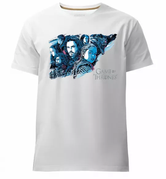 Мужская премиум футболка Game of thrones full colours Белый фото