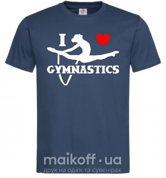 Мужская футболка I love gymnastic Темно-синий фото