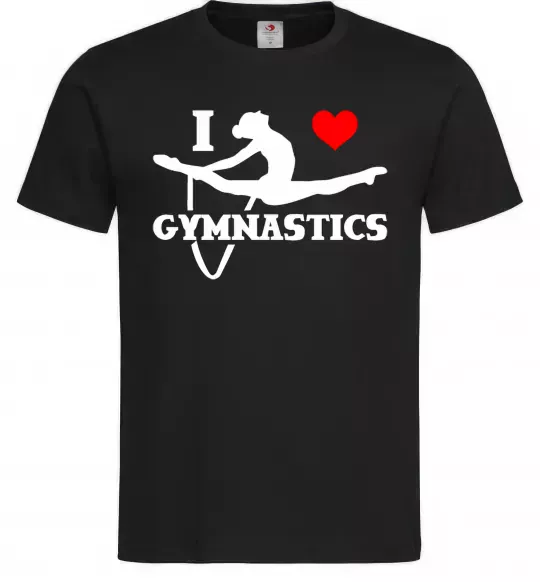 Чоловіча футболка I love gymnastic Чорний фото