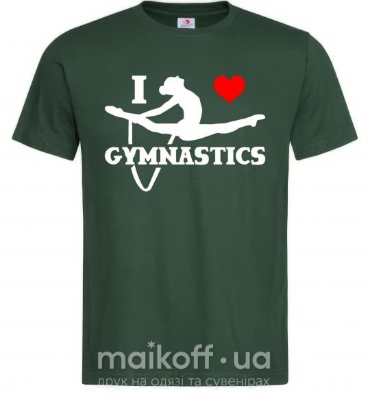 Чоловіча футболка I love gymnastic Темно-зелений фото