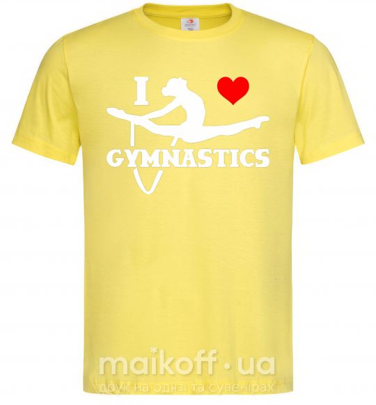 Мужская футболка I love gymnastic Лимонный фото
