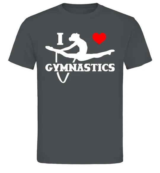 Чоловіча футболка I love gymnastic Графіт фото