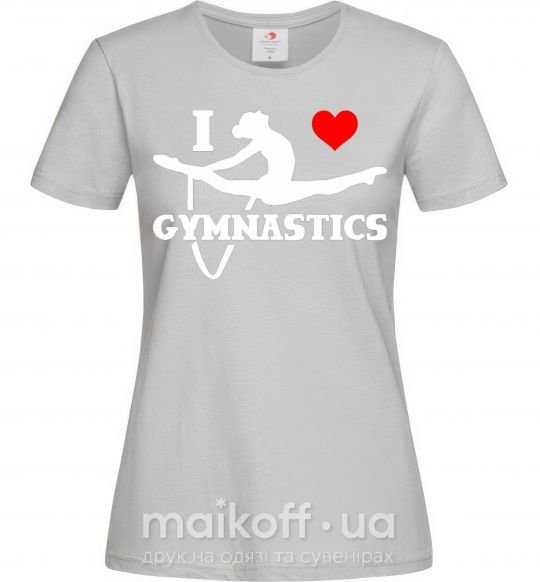 Женская футболка I love gymnastic Серый фото