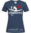 Жіноча футболка I love gymnastic Темно-синій фото