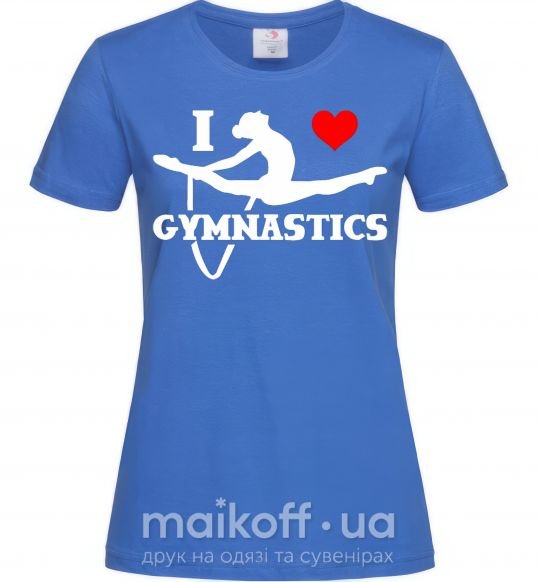 Женская футболка I love gymnastic Ярко-синий фото