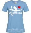 Женская футболка I love gymnastic Голубой фото