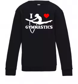 Дитячий світшот I love gymnastic Чорний фото