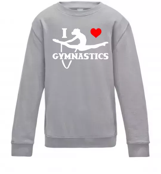 Детский Свитшот I love gymnastic Серый меланж фото