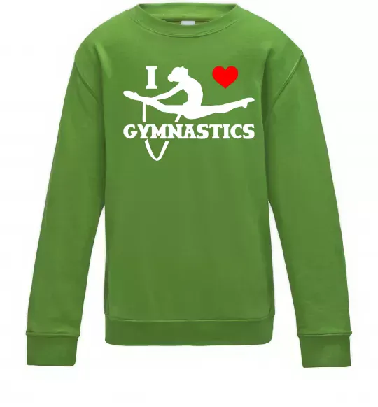 Детский Свитшот I love gymnastic Лаймовый фото