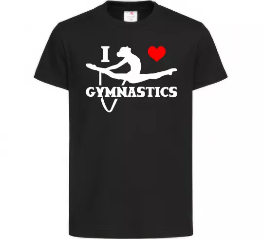 Дитяча футболка I love gymnastic Чорний фото