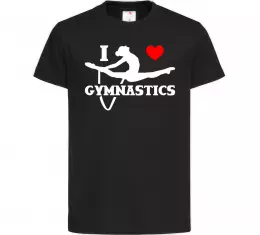 Детская футболка I love gymnastic Черный фото