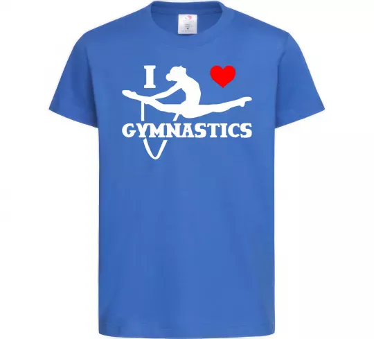 Дитяча футболка I love gymnastic Яскраво-синій фото