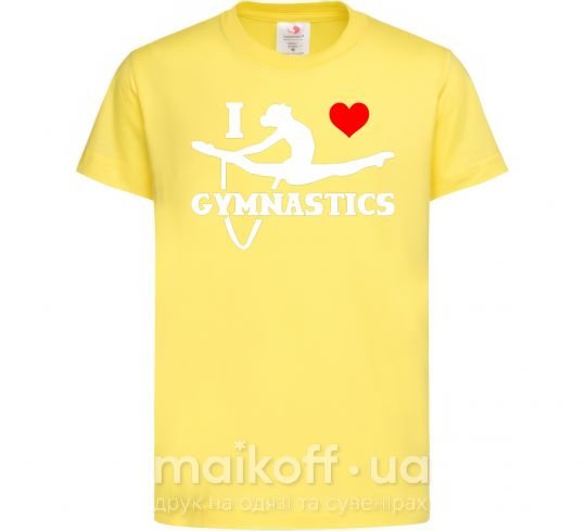 Дитяча футболка I love gymnastic Лимонний фото