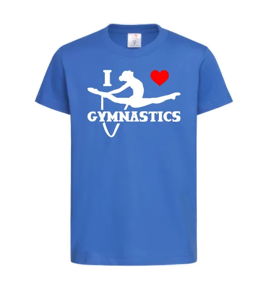 Дитяча футболка I love gymnastic Яскраво-синій фото