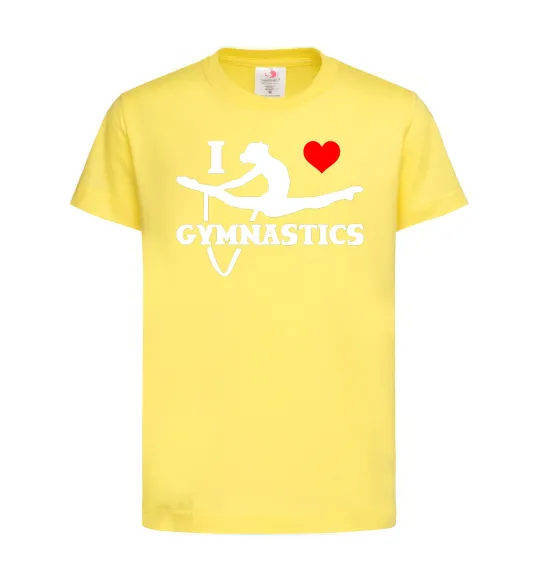 Дитяча футболка I love gymnastic Лимонний фото