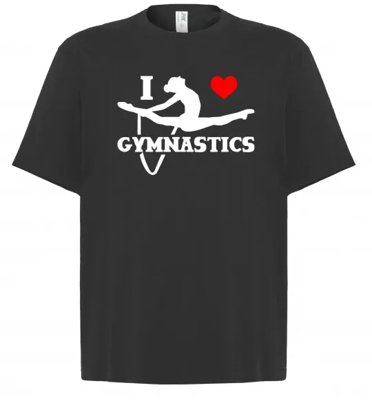Футболка Оверсайз I love gymnastic Черный фото