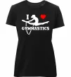 Жіноча преміум футболка I love gymnastic Чорний фото
