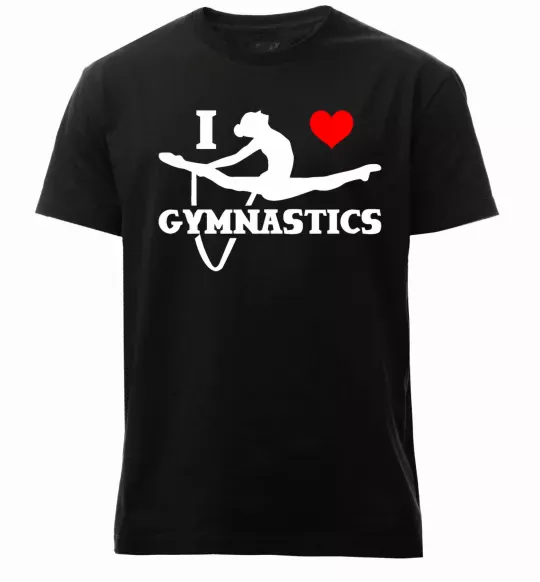 Чоловіча преміум футболка I love gymnastic Чорний фото