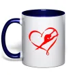 Чашка з кольоровою ручкою Heart gymnastic Глибокий темно-синій фото