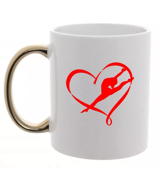 Чашка з кольоровою ручкою Heart gymnastic Золото фото