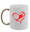 Чашка з кольоровою ручкою Heart gymnastic Золото фото