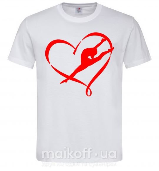 Мужская футболка Heart gymnastic Белый фото