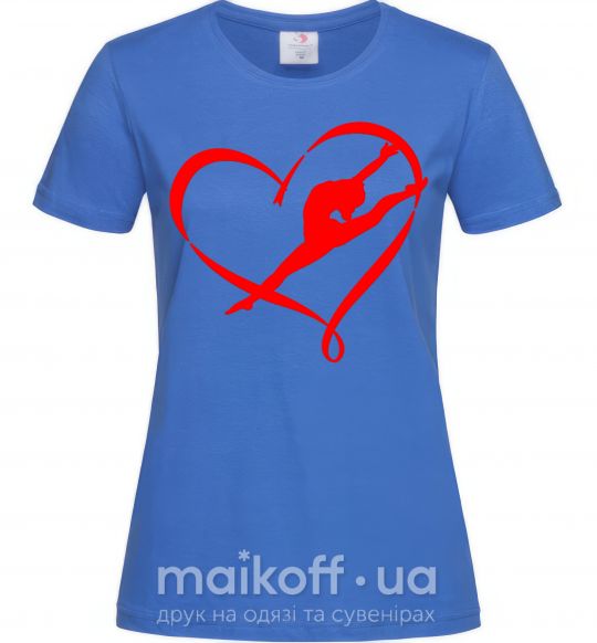 Женская футболка Heart gymnastic Ярко-синий фото