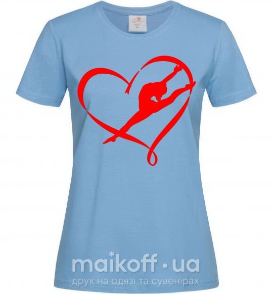 Жіноча футболка Heart gymnastic Блакитний фото