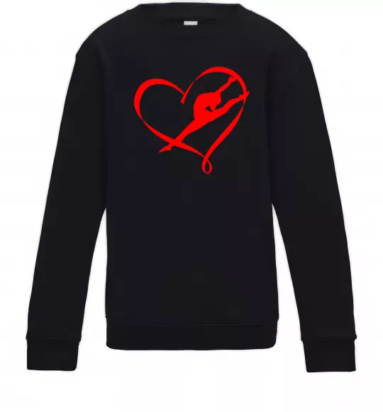 Детский Свитшот Heart gymnastic Черный фото