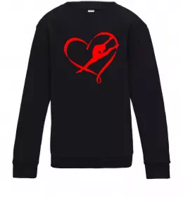 Дитячий світшот Heart gymnastic Чорний фото